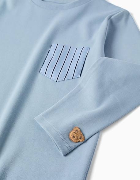 Pyjama en coton à manches longues et rayures Bleu clair 3 - vertbaudet enfant 