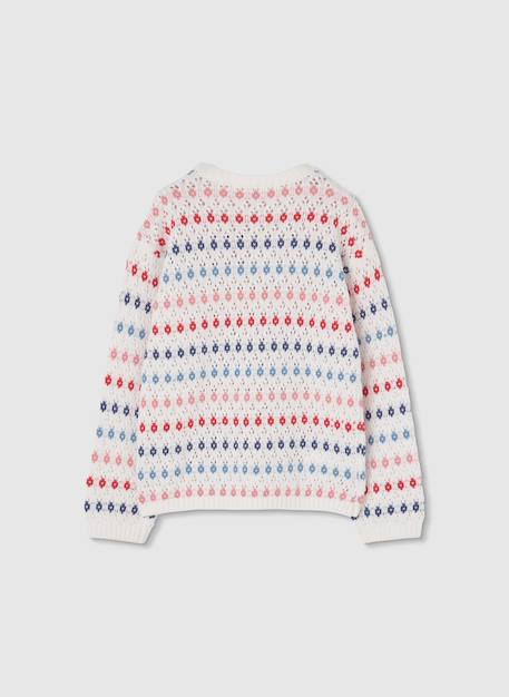 Pull fille coton Blanc 2 - vertbaudet enfant 