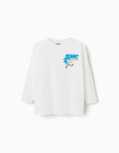 Garçon-T-shirt, polo, sous-pull-T-shirt en coton à manches longues et imprimés sonic