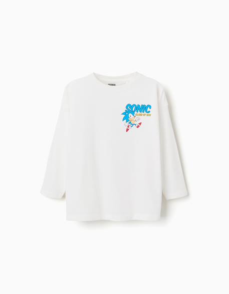 Garçon-T-shirt en coton à manches longues et imprimés sonic