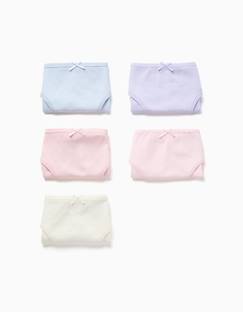 Lot de 5 culottes en coton unies/jacquard  - vertbaudet enfant