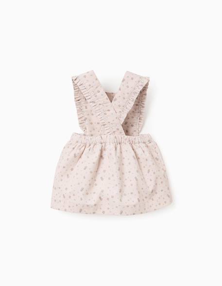 Robe salopette en velours côtelé à motif floral Gris clair 2 - vertbaudet enfant 
