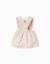 Robe salopette en velours côtelé à motif floral Gris clair 2 - vertbaudet enfant 