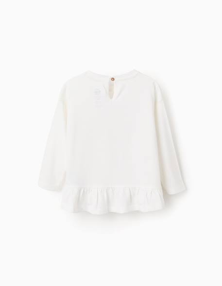 T-shirt en coton à manches longues et imprimé stella Blanc 2 - vertbaudet enfant 