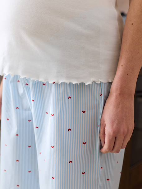 Pyjama cœurs grossesse et allaitement personnalisable bleu ciel 6 - vertbaudet enfant 
