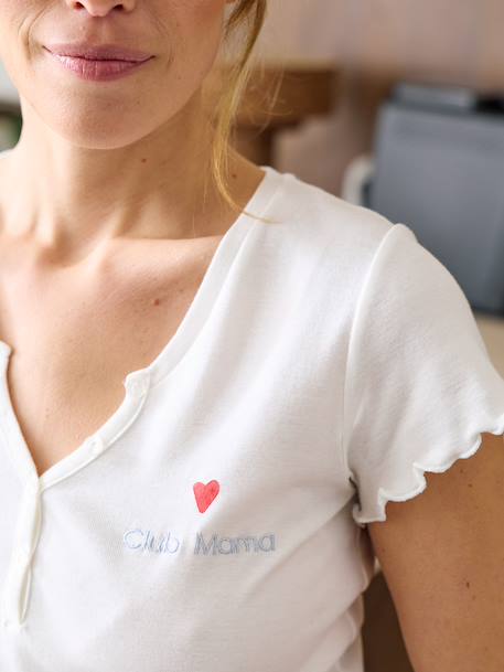 Pyjama cœurs grossesse et allaitement personnalisable bleu ciel 5 - vertbaudet enfant 