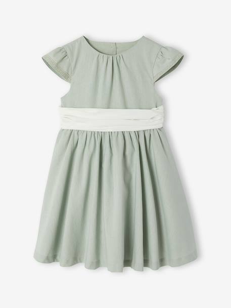 Robe fête patineuse nœud blanc+vert sauge 8 - vertbaudet enfant 