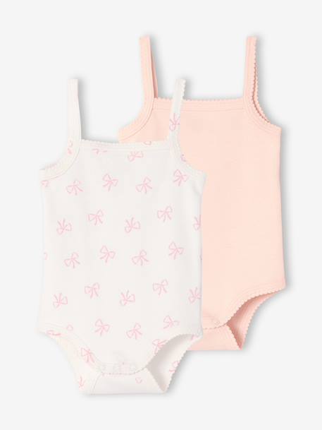 Lot 2 body bretelles bébé fille écru 1 - vertbaudet enfant 