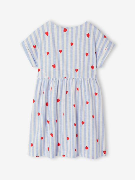 Robe fille jersey confortable rayé bleu+rayé rose 2 - vertbaudet enfant 