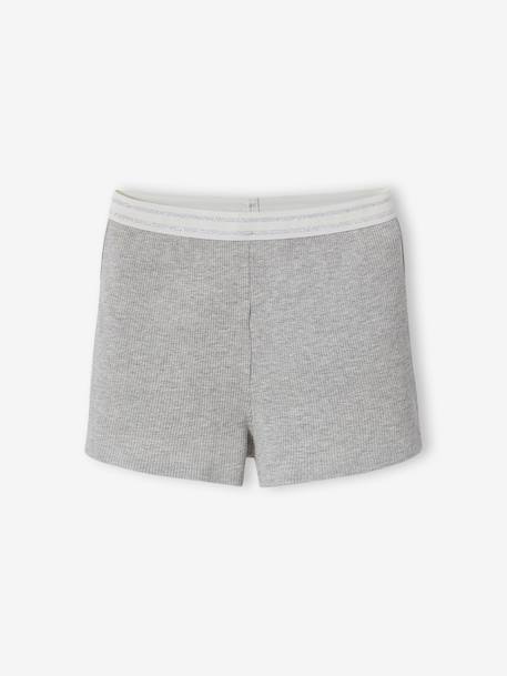 Lot 2 pyjamas court et long gris chiné 5 - vertbaudet enfant 