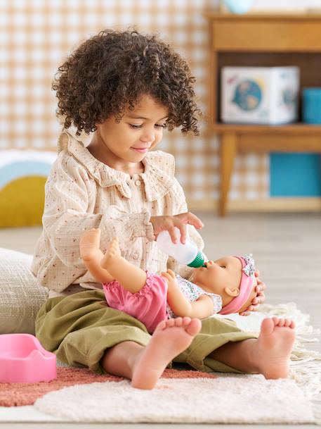 Poupon Emma fait pipi fleurie rose 6 - vertbaudet enfant 