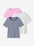 Lot 3 T-shirt côtelé écru 1 - vertbaudet enfant 
