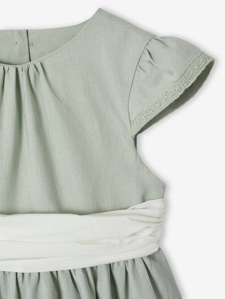 Robe fête patineuse nœud blanc+vert sauge 10 - vertbaudet enfant 