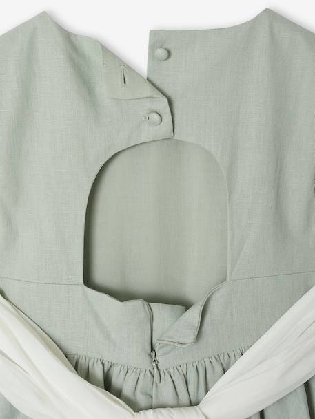 Robe fête patineuse nœud blanc+vert sauge 11 - vertbaudet enfant 