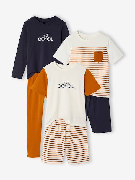 Lot 3 pyjamas vélo long et court caramel 1 - vertbaudet enfant 