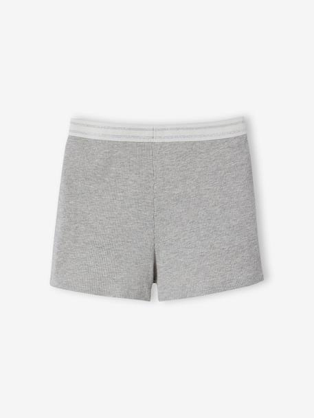 Lot 2 pyjamas court et long gris chiné 9 - vertbaudet enfant 