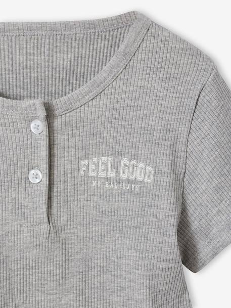 Lot 2 pyjamas court et long gris chiné 10 - vertbaudet enfant 