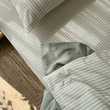 Taie d'oreiller percale de coton bio rayé Rayé ambre+Rayé bleu ardoise+Rayé lin+Rayé peach+Rayé tilleul+Rayé tournesol 27 - vertbaudet enfant 