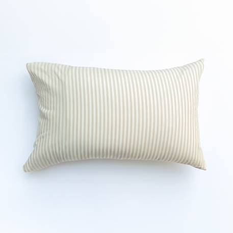Taie d'oreiller percale de coton bio rayé Rayé ambre+Rayé bleu ardoise+Rayé lin+Rayé peach+Rayé tilleul+Rayé tournesol 15 - vertbaudet enfant 