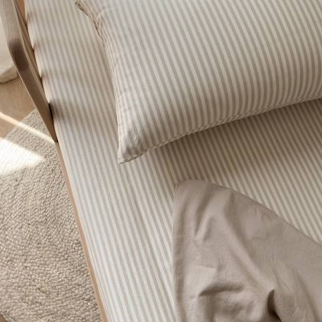 Taie d'oreiller percale de coton bio rayé Rayé ambre+Rayé bleu ardoise+Rayé lin+Rayé peach+Rayé tilleul+Rayé tournesol 13 - vertbaudet enfant 