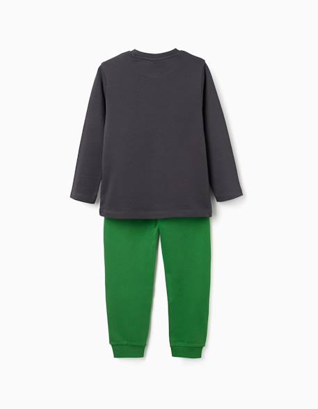 Pyjama long en coton avec imprimé minecraft Gris foncé 2 - vertbaudet enfant 