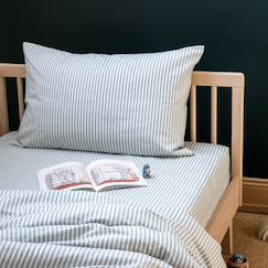 Linge de maison et décoration-Linge de lit bébé-Taie d'oreiller-Taie d'oreiller percale de coton bio rayé