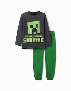 -Pyjama long en coton avec imprimé minecraft
