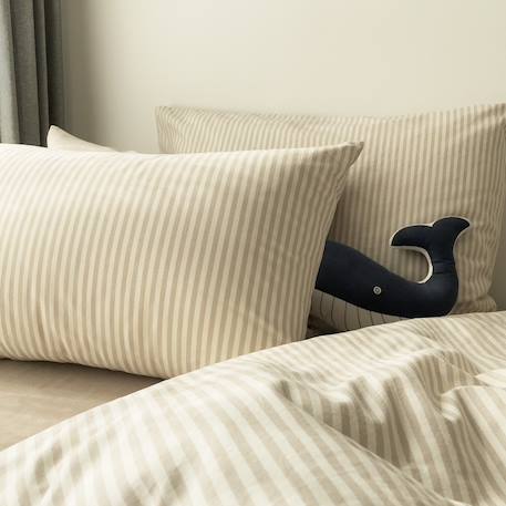 Taie d'oreiller percale de coton bio rayé Rayé ambre+Rayé bleu ardoise+Rayé lin+Rayé peach+Rayé tilleul+Rayé tournesol 17 - vertbaudet enfant 