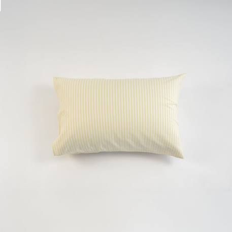 Taie d'oreiller percale de coton bio rayé Rayé ambre+Rayé bleu ardoise+Rayé lin+Rayé peach+Rayé tilleul+Rayé tournesol 32 - vertbaudet enfant 