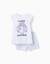 Pyjama court en coton avec imprimé stitch Blanc 1 - vertbaudet enfant 