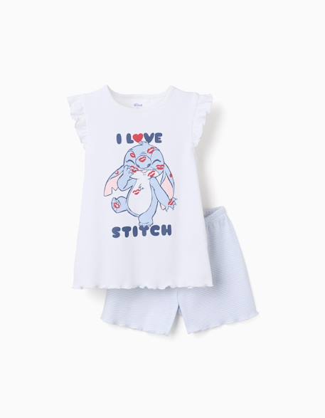 Fille-Pyjama court en coton avec imprimé stitch