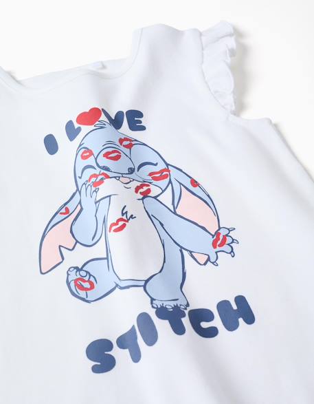 Pyjama court en coton avec imprimé stitch Blanc 3 - vertbaudet enfant 