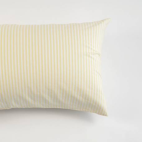 Taie d'oreiller percale de coton bio rayé Rayé ambre+Rayé bleu ardoise+Rayé lin+Rayé peach+Rayé tilleul+Rayé tournesol 34 - vertbaudet enfant 