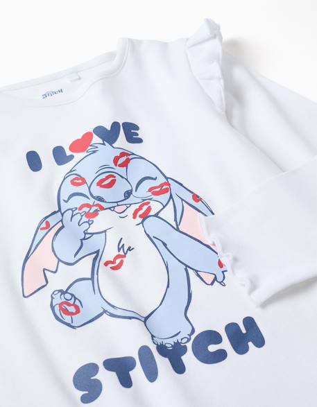 Pyjama long en coton à imprimé stitch Blanc 3 - vertbaudet enfant 
