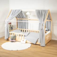 Linge de maison et décoration-Décoration-Ciel de lit cabane en gaze de coton duo 390 cm