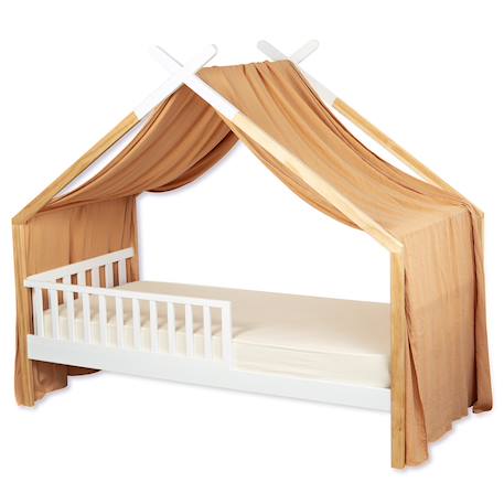 Ciel de lit cabane toile en gaze de coton jeanne 420 x 130 cm Beige+Blanc+Bleu+Camel+Écru+Gris clair+Marron+Rose+Terracotta+Vert de gris 12 - vertbaudet enfant 