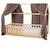Ciel de lit cabane en gaze de coton duo 390 cm Beige+Blanc+Bleu+Camel+Écru+Gris+Marron+Pêche+Rose+Terracotta+Vert 35 - vertbaudet enfant 