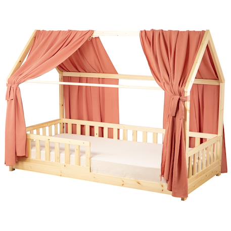 Ciel de lit cabane en gaze de coton duo 420 cm Beige+Blanc+Bleu+Camel+Écru+Gris+Marron+Pêche+Rose+Terracotta+Vert 47 - vertbaudet enfant 