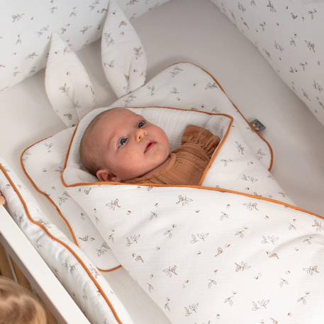 Couverture d'emmaillotage en gaze de coton melody Melody, blanc imprimé minimaliste 4 - vertbaudet enfant 