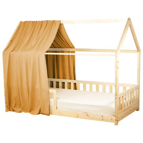 Ciel de lit cabane en gaze de coton solo 360 cm Beige+Blanc+Bleu+Camel+Écru+Gris+Imprimé coeurs+Marron+Pêche+Rose+Terracotta+Vert de gris 13 - vertbaudet enfant 