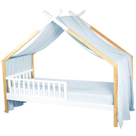 Ciel de lit cabane toile en gaze de coton jeanne 420 x 130 cm Beige+Blanc+Bleu+Camel+Écru+Gris clair+Marron+Rose+Terracotta+Vert de gris 8 - vertbaudet enfant 
