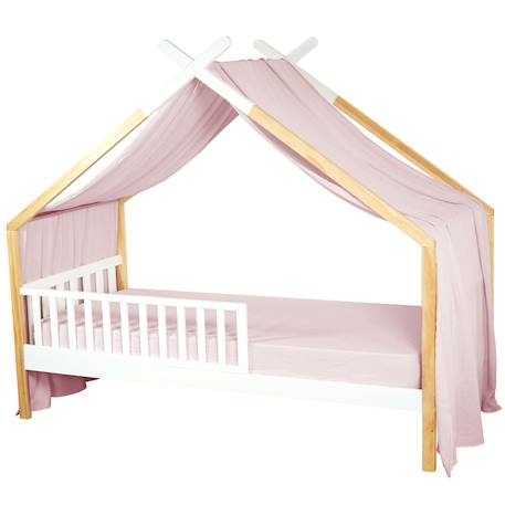 Ciel de lit cabane toile en gaze de coton jeanne 420 x 130 cm Beige+Blanc+Bleu+Camel+Écru+Gris clair+Marron+Rose+Terracotta+Vert de gris 26 - vertbaudet enfant 
