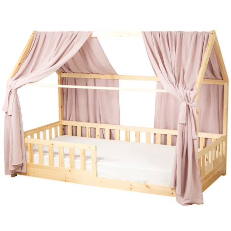 Ciel de lit cabane en gaze de coton duo 420 cm Beige+Blanc+Bleu+Camel+Écru+Gris+Marron+Pêche+Rose+Terracotta+Vert 42 - vertbaudet enfant 