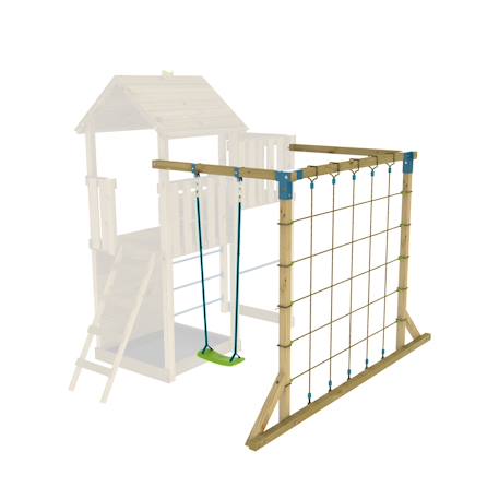Filet à grimper et balançoire skywood bois fsc® Marron - bleu - vert 1 - vertbaudet enfant 