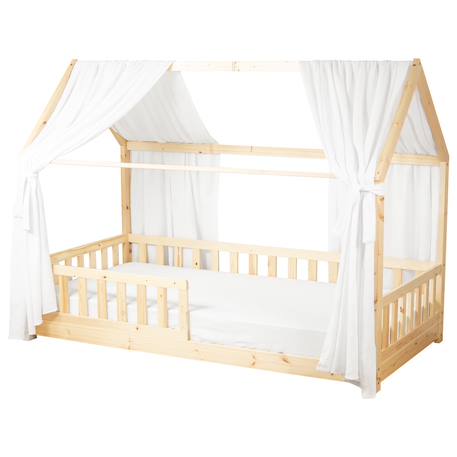 Ciel de lit cabane en gaze de coton duo 420 cm Beige+Blanc+Bleu+Camel+Écru+Gris+Marron+Pêche+Rose+Terracotta+Vert 7 - vertbaudet enfant 