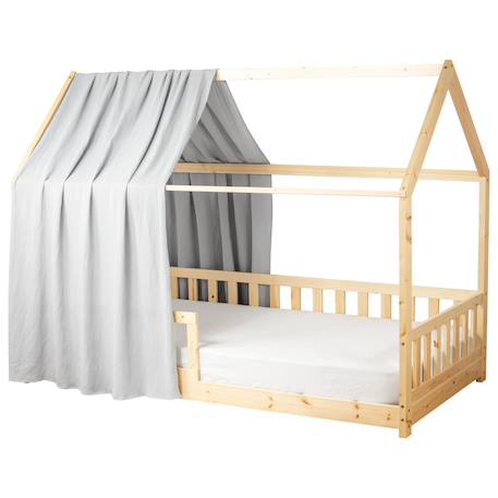 Ciel de lit cabane en gaze de coton solo 360 cm Beige+Blanc+Bleu+Camel+Écru+Gris+Imprimé coeurs+Marron+Pêche+Rose+Terracotta+Vert de gris 24 - vertbaudet enfant 