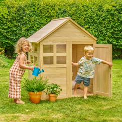 Maisonnette avec plancher bouton d'or cottage bois fsc®  - vertbaudet enfant