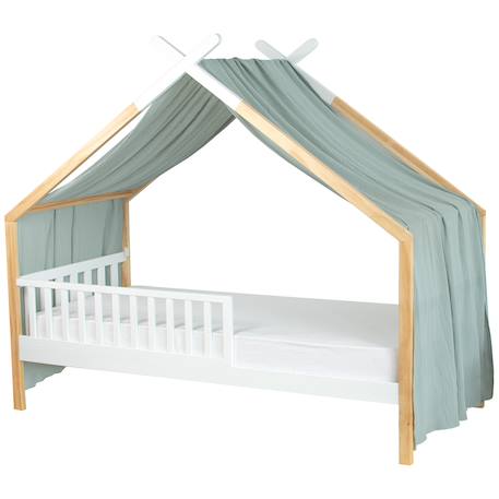 Ciel de lit cabane toile en gaze de coton jeanne 420 x 130 cm Beige+Blanc+Bleu+Camel+Écru+Gris clair+Marron+Rose+Terracotta+Vert de gris 33 - vertbaudet enfant 