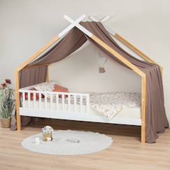 Linge de maison et décoration-Décoration-Ciel de lit cabane toile en gaze de coton jeanne 420 x 130 cm