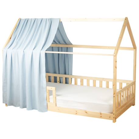 Ciel de lit cabane en gaze de coton solo 420 cm Beige+Blanc+Bleu+Camel+Écru+Gris+Imprimé coeurs+Marron+Pêche+Rose+Terracotta+Vert de gris 9 - vertbaudet enfant 